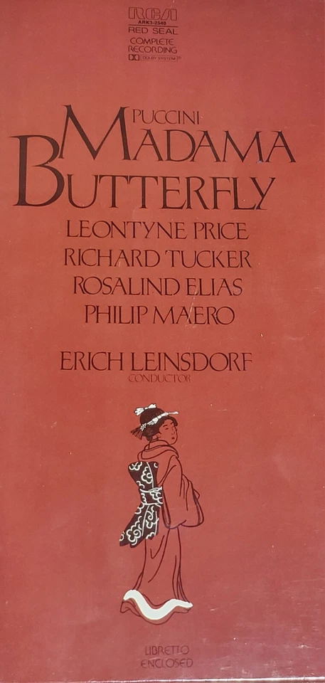 RCA ARK3-2540 Puccini 3 CASSETTE TAPE LONG BOX SET Madama Butterfly Leinsdorf  - Image 2 of 4