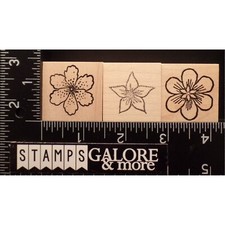 CC Rubber Stamps SET 3 SMALL GARDEN FLOWERS 212