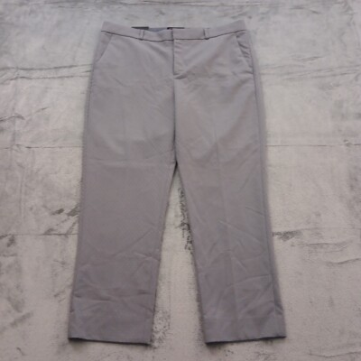 Banana Republic Hampton Dress Pants Womens Size 14 Gray Polka Dot 36x27 New