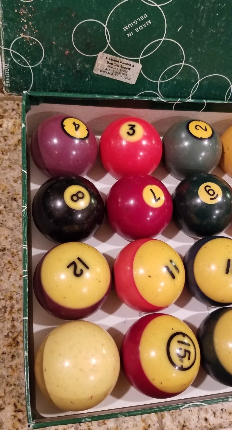Vintage SET Pocket Balls Pool Billiards 2 1/4" eBay