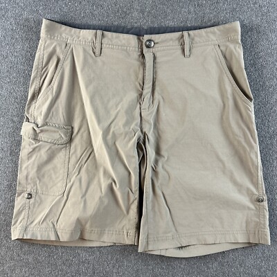 Solstice Hiking Shorts Womens Sz 12 Really 34x9 Gray Cargo Flat Front SKU4078