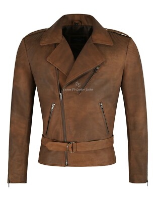 TENET Movie Leather Jacket Dirty Brown Buff Echtleder Film inspiriert Jacke