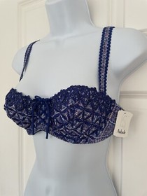 Aubade Bahia Half Cup Purple Embroidered Bra 36C