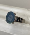 Opal and Sapphire Sterling Silver Ring Size 5.75 — photo 2