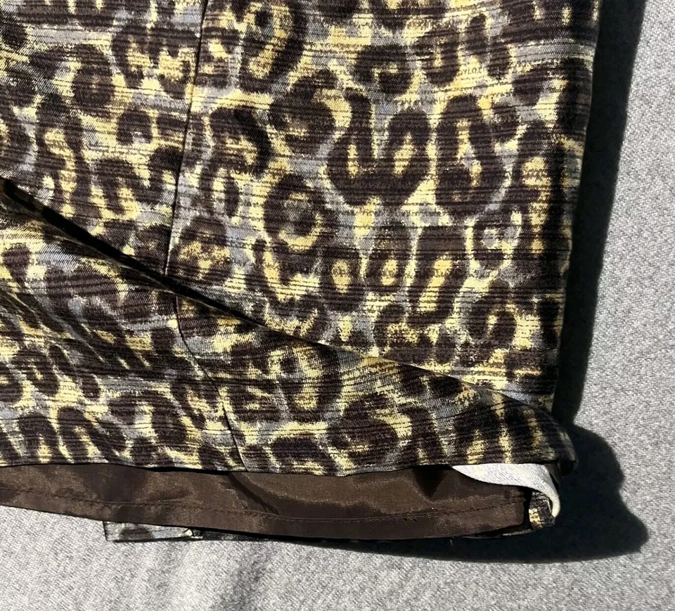 Tracy Reese Sheath Dress Size 4 Brown Leopard Print Midi Sleeveless Wool Silk - Image 4 of 4