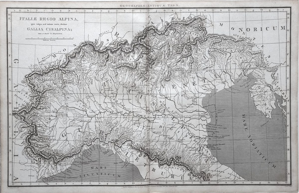 1806 Fecha Mapa Alpina Región De Italia Norte - Venetia Gallia Cisalpina
