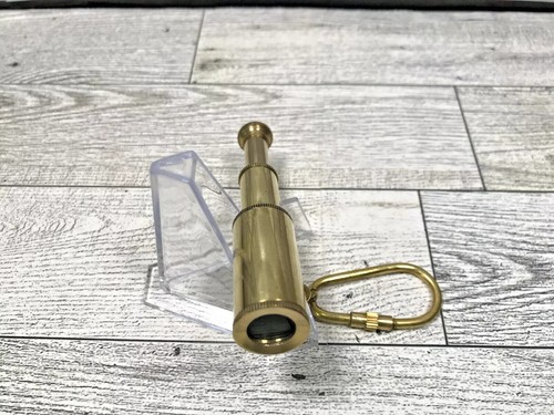 Nautical 3" Telescope -Solid Brass Keychain Mini Collapsible Functional Spyglass - Picture 6 of 9