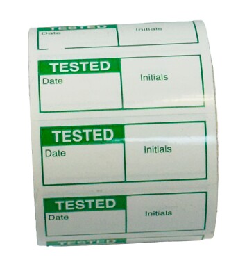 350 Labels 1-1/2'' x 5/8'' GREEN CALIBRATION TESTED Quality Control Stickers