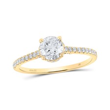 14kt Yellow Gold Round Diamond Solitaire Bridal Wedding Engagement Ring 1 Cttw