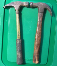 Old Used VINTAGE TRUE TEMPER CLAW HAMMER Lot ORIGINAL Wood&Fiberglass HANDLE=2