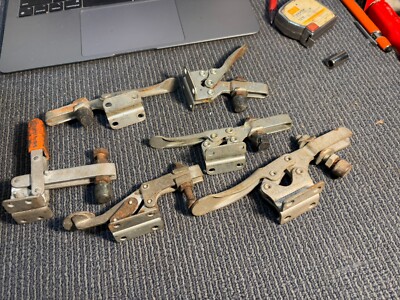 Lot Of 6 Hold Down Toggle Clamps Different Brands KNU Style Vises