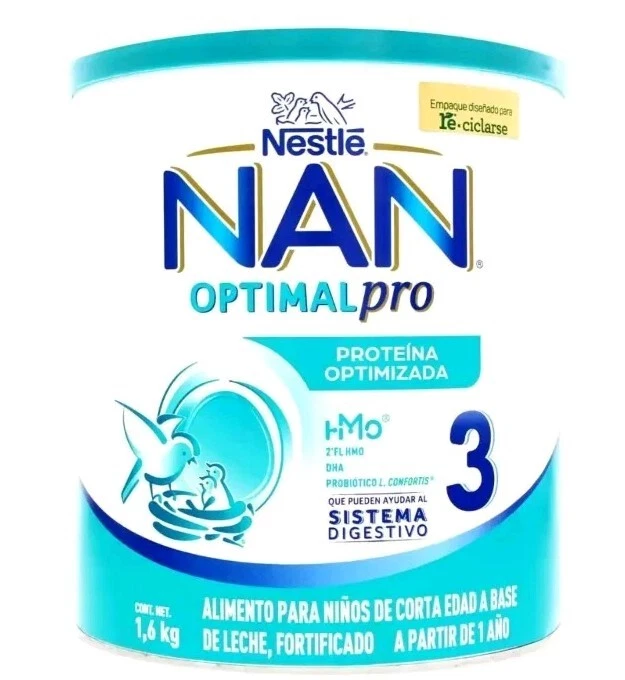 FÓRMULA INFANTIL NAN 3 ÓPTIMO-PRO 1 AÑO 52.oz/1500G Caducidad 30/11/2026 Foto 2 de 4
