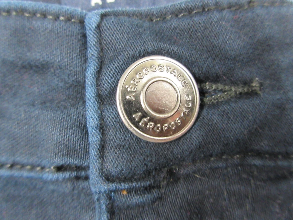 Pantalones Cortos Aeropostale Mujer 8 Azul Chino Tiro Alto Midi Bolsillos Damas 26X11 Foto 4 de 4