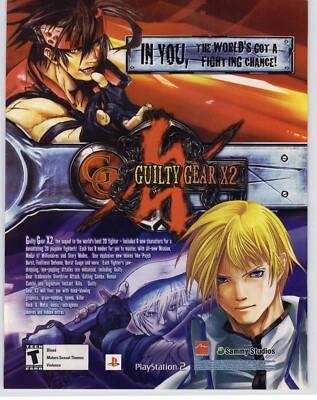 Guilty Gear X2 PS2 Playstation 2 2003 Print Ad/Poster Official Fighting Game Art