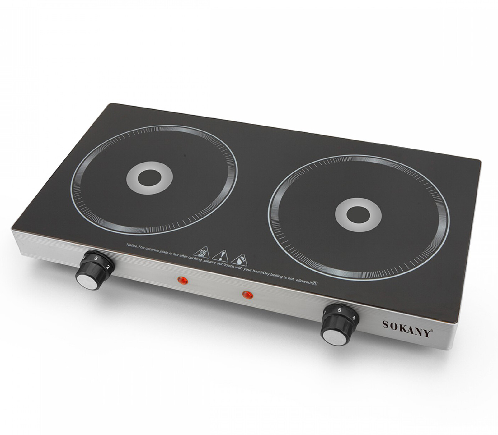 Fornello Elettrico Doppia Piastra Vetroceramica 2400W Piano Cottura SK-224