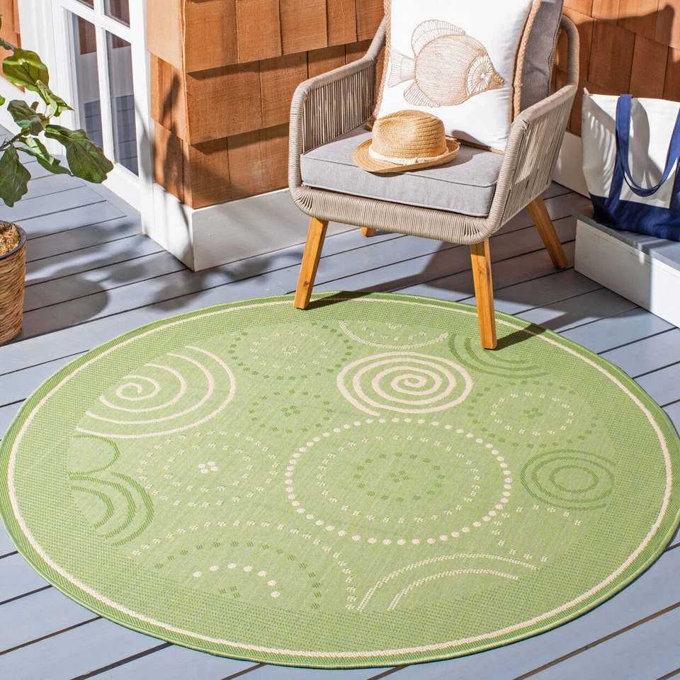 SAFAVIEH Outdoor CY1906-1E06 Courtyard Olive / Natural Rug - Image 2 of 4