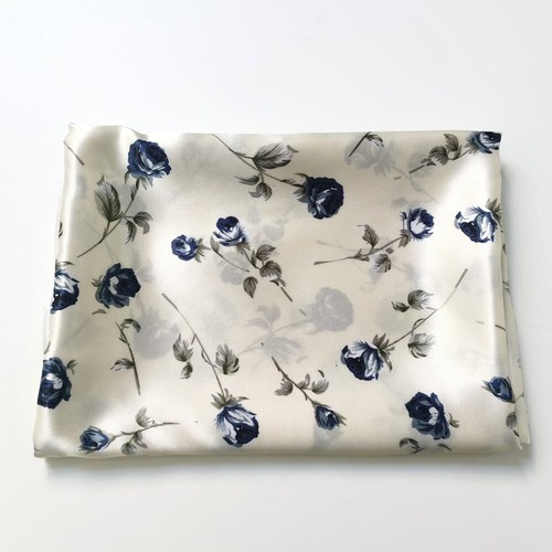 By Yard Retro Rose Satin Fabric Print Silky Charmeuse material For Scarf,Gown - Picture 7 of 12