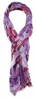 Tigertie Chiffon Schal In Rosa Lila Bordeaux Grau Gemustert - Gr. 180 X 50 Cm
