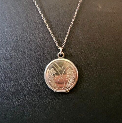 Vintage Sterling Silver locket necklace Bliss Brothers BB Co.     16" View 2