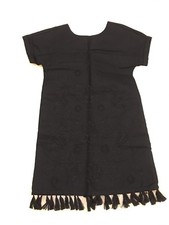 NWT Madewell embroidered tassel tee dress Black Sz Xxs F1410