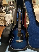 Ariana (aria) Six String Acoustic Guitar Blue + Soft & Hard Case -missing String