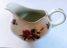 Vintage Cresent China Creamer Floral Design with Gold Rim made in Japan