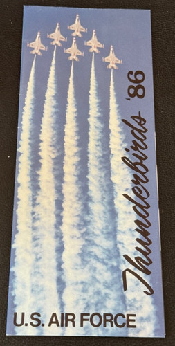Vintage 1986 US Air Force Thunderbirds USAF Stunt Jet Pilot Roster & Poster