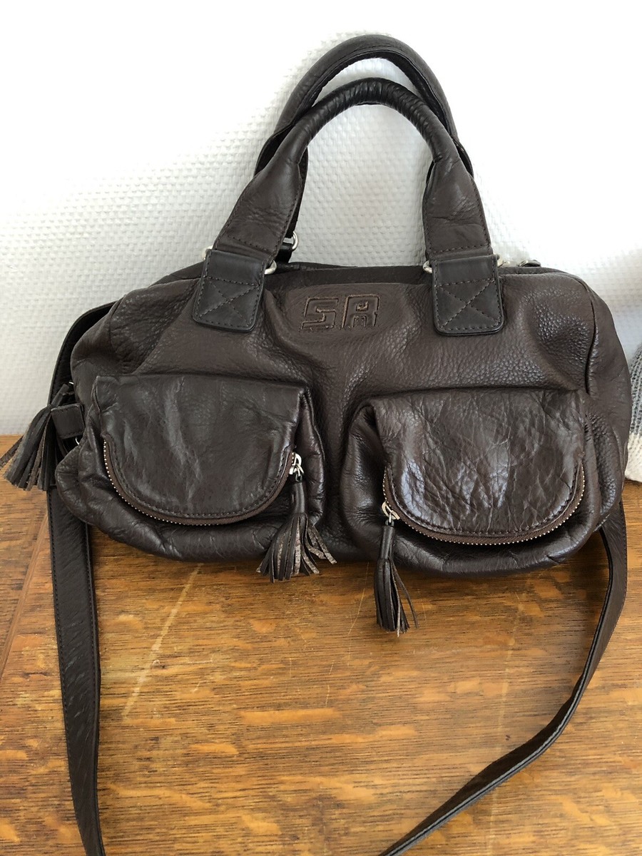 SAC A MAIN SONIA RYKIEL EN CUIR Marron modèle Charming Line style