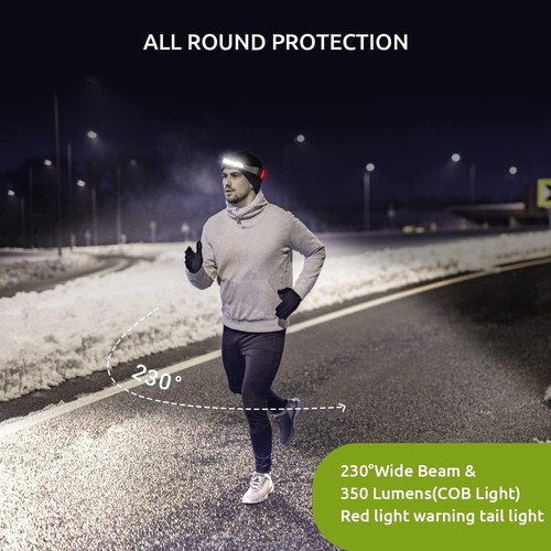 LED Headlamp Rechargeable 230° Wide Beam Lightweight Head Lamp Red Tail USB USA - Picture 6 of 11