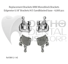 Brackets MIM Monoblock Brackets Edgewise 0.18" Brackets H/3 Sandblasted 4000 pcs