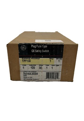 GE TPF130 Plug Fuse Type GE Safety Switch 30A 1P 120V