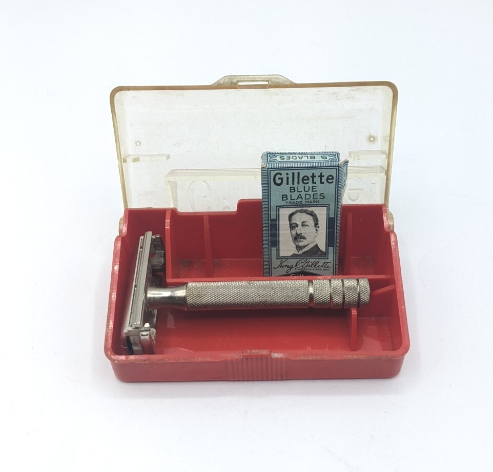 Vintage Gillette Super Speed Safety Razor in Original Plastic Case