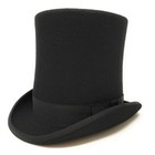 8" Tall Victorian Style Black Wool Top Hat-Stovepipe S/M/L/XL/XXL 55,57 ...