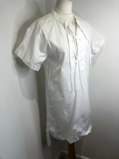 J. Crew classic white cotton lace up neck dip back hem tunic dress US2 UK 8 10