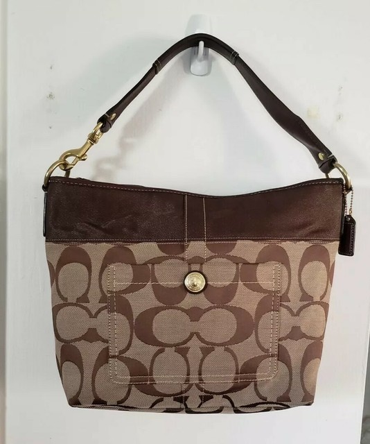 Coach Signature Canvas Brown Ergo Hobo Bag eBay