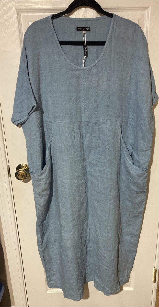 frame the linen day dress Minimalist Linen Dress with Pleat Detail, Linen Maxi Dress Turquoise, Sleeveless Linen Dress Long, 100% Linen Clothing, XL / Dusty Turquoise