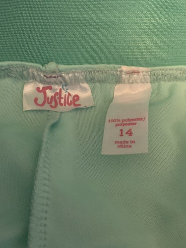 Justice Girls 14 Sequin Shiny Skirt Fancy Skorts Aqua Sea Foam green Holidays - Picture 4 of 5