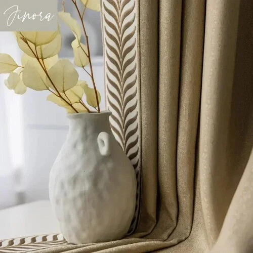 Jacquard Luxury Curtains  Room Modern High Quality Blackout Lace Window Curtain - Image 2 of 4