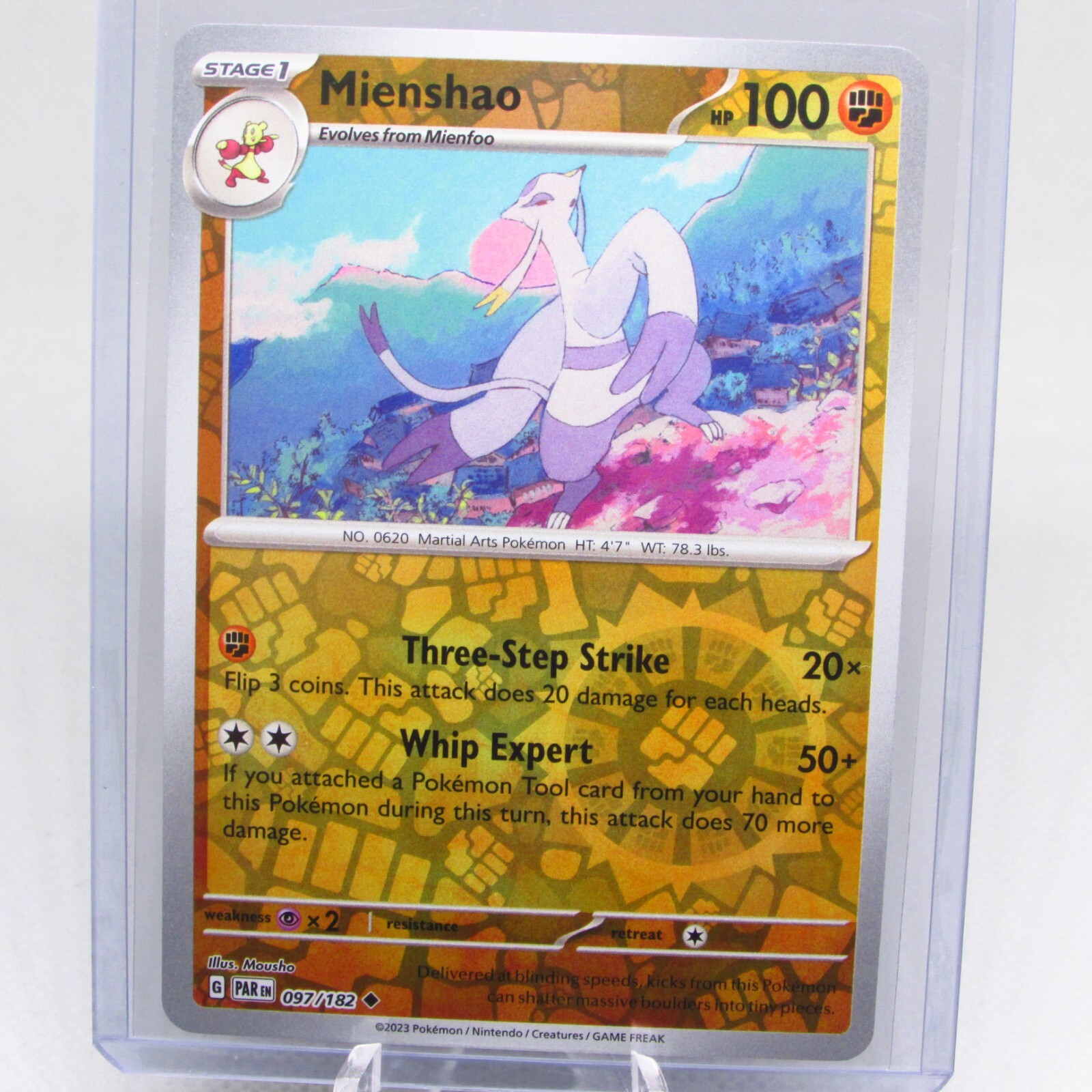 Pokemon TCG Paradox Rift Mienshao 97/182 Reverse Holo