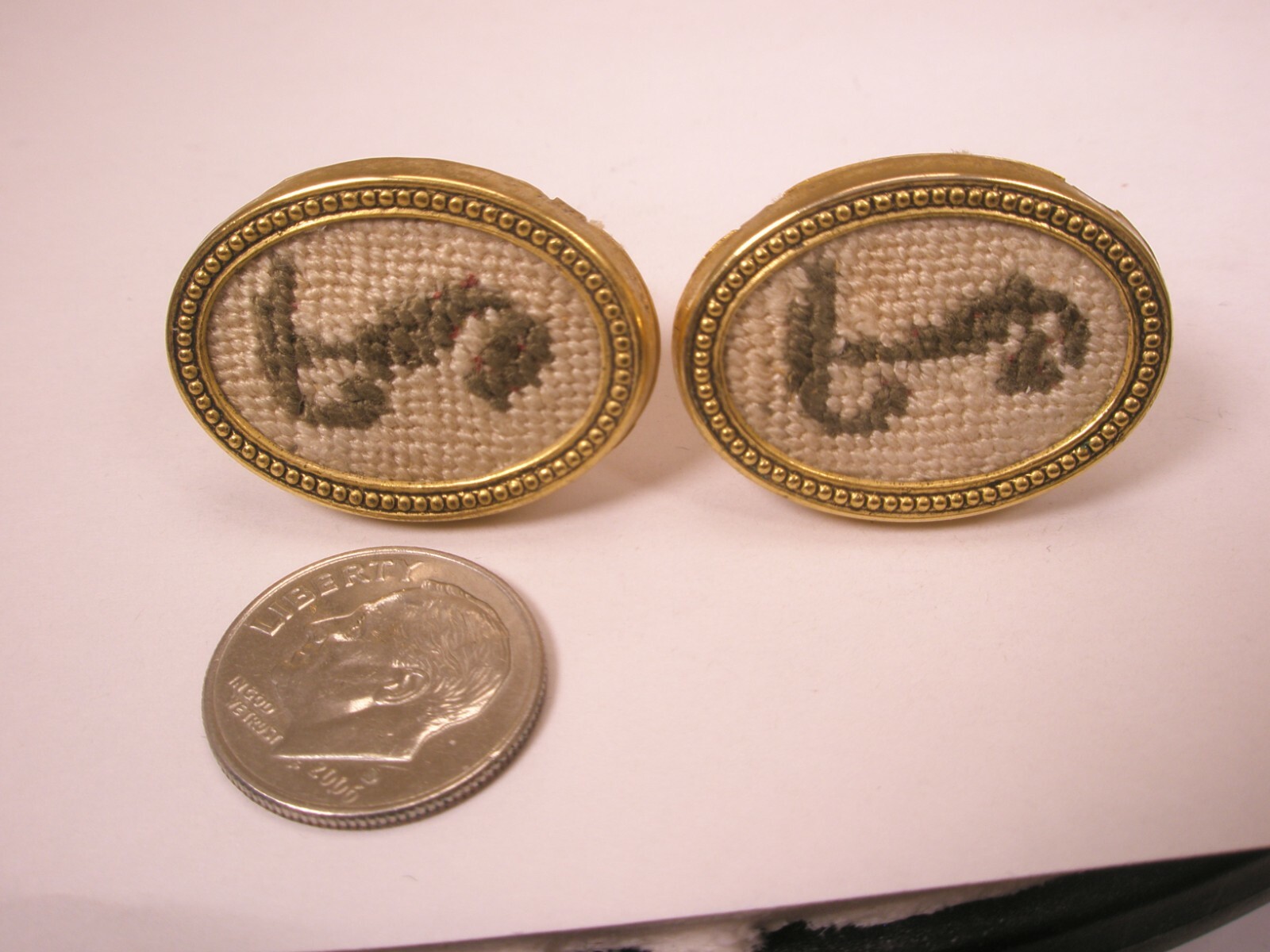 T Embroidered Monogram Initial Letter Vintage Cuf… - image 2