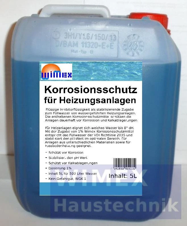 (13.80 Euro pro Liter) WIMEX Korrosionsschutz für Heizungsanlagen 5 Liter
