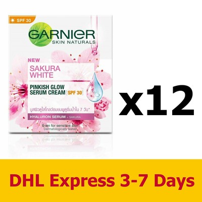 12x50ml Garnier Sakura White Serum SPF30 Day Cream Day Skin Care Beauty Lighten