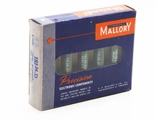 MALLORY 10 Watt Wirewound Fixed Resistors NEW VINTAGE 1960s Type 1HJ in BOX of 5
