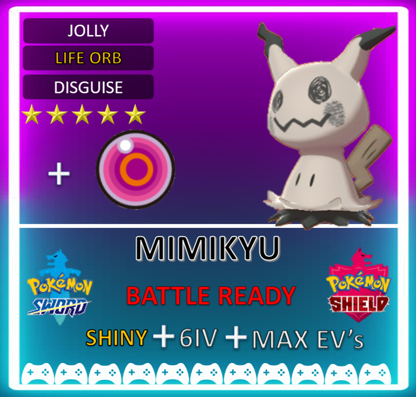 Mimikyu  Shiny Mimikyu 6 IV Jolly - Game Items - Gameflip