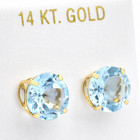 GENUINE 8.80 Cts AQUAMARINE STUDS EARRINGS 14K YELLOW GOLD - Free Appraisal -NWT — photo 3