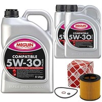 MotoröL Set SAE 5W-30 Plus Meguin 7 Liter + ÖLfilter FüR BMW X5 6Er 1Er 5Er X3