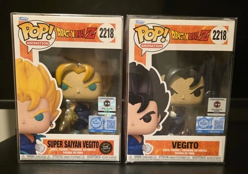 Funko Pop! Dragon Ball Z Super Saiyan Vegito #2218 Chalice PR Glow Chase Set