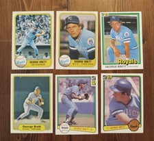 LOT (6) 1981 1982 1983 Fleer &amp; Donruss George Brett 28 655 100 405 34 338 Royals