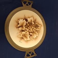 Alte Tortenplatte mit Traubenmotiv Jugendstil