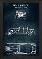 No219 Rolls Royce Phantom Framed Wall Art Poster Canvas Print Picture